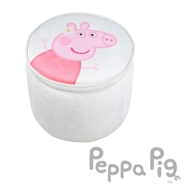 Kinderhocker im Peppa Pig Design - Hocker mit Stauraum - Polsterhocker rund in Beige / Rosa roba on Productcaster.