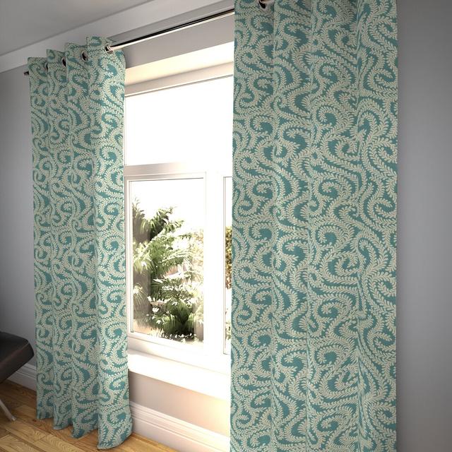 Holoman Tailored Eyelet Blackout Curtains (Set of 2) Ophelia & Co. Panel Size: Width 167 x Drop 137cm, Colour: Teal on Productcaster.