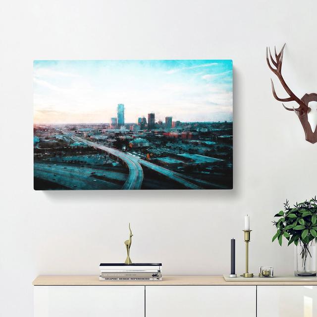 Oklahoma City Skyline - Wrapped Canvas Painting East Urban Home Size: 50cm H x 76cm W x 3cm D on Productcaster.