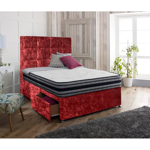 Barna Divan Base Rosdorf Park Size: Kingsize (5'), Colour: Red, Storage Type: 2 Drawers (Foot End) on Productcaster.