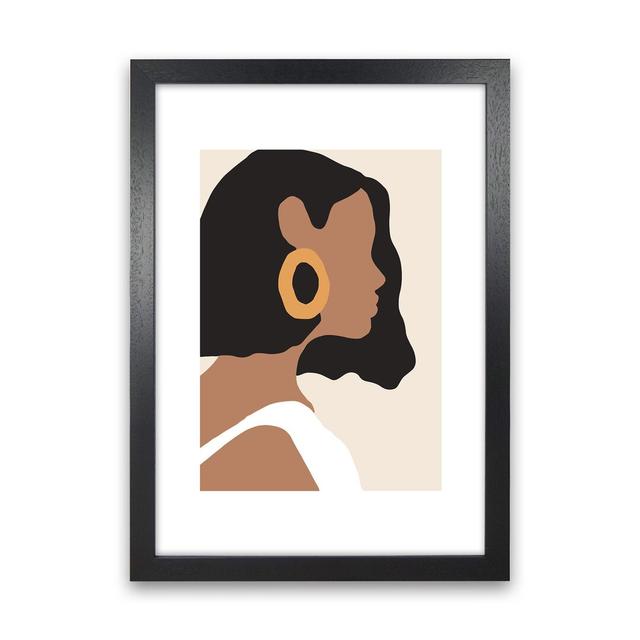 Mica Girl with Earring N6 by Pixy Paper - Graphic Art Rosalind Wheeler Size: 29.7cm H x 21cm W x 3cm D, Format: Black Framed on Productcaster.