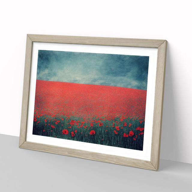 Resplendent Poppy Field Flowers - Picture Frame Painting 17 Stories Size: 25cm H x 34cm W x 2cm D, Frame Colour: Oak Framed on Productcaster.