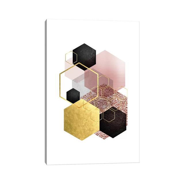 Blush Pink Gold II by Urban Epiphany - Print on Canvas Ebern Designs Format: Wrapped Canvas, Size: 45.72cm H x 30.48cm W x 1.91cm D on Productcaster.