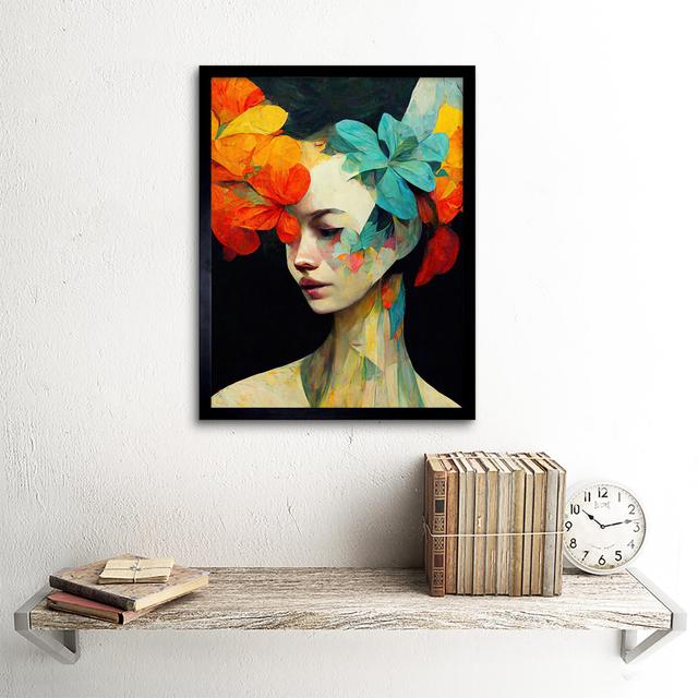 Female Portrait Flower Floral Hair Abstract - Picture Frame Art Prints Wee Blue Coo on Productcaster.