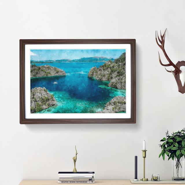 Coron in the Philippines - Picture Frame Painting Print East Urban Home Size: 33cm H x 45cm W x 2cm D, Frame Option: Walnut Framed on Productcaster.