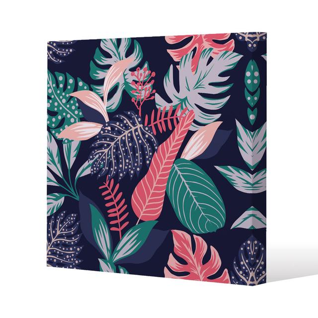 Tropical Plant Leaves Canvas Print Andrew Lee Size: 91cm H x 91cm W x 4cm D on Productcaster.