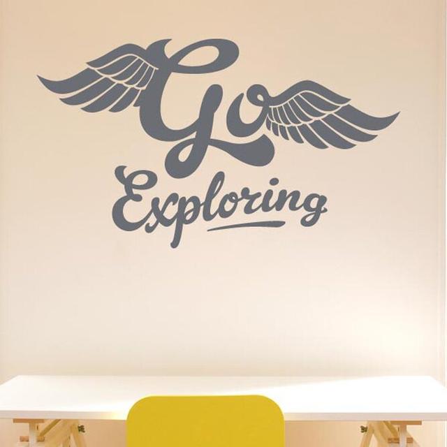 Go Exploring Wall Sticker 17 Stories Colour: Burgundy, Size: Large on Productcaster.