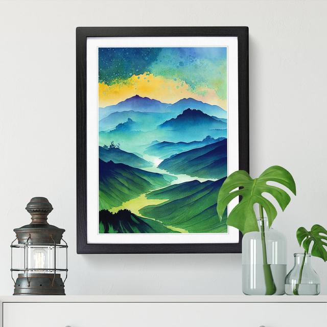 Watercolour Rain Forest - Picture Frame Print Big Box Art Frame Option: Black, Size: 64cm H x 46cm W x 2cm D on Productcaster.