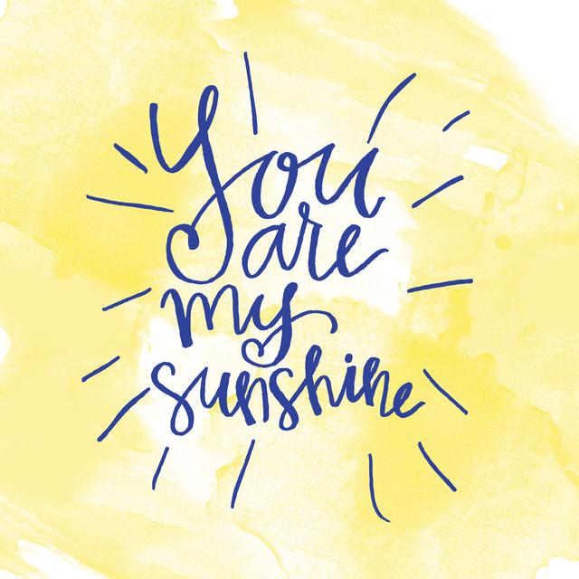 You Are My Sunshine Navy Handwriting Happy Larry Size: 51cm H x 51cm W x 3.8cm D on Productcaster.