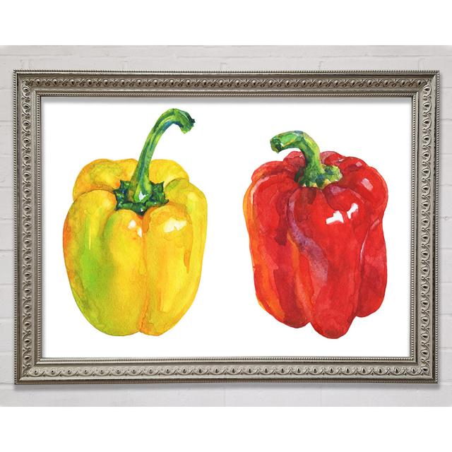 Yellow And Red Pepper Framed Print Bright Star Size: 84.1cm H x 118.9cm W x 3cm D on Productcaster.