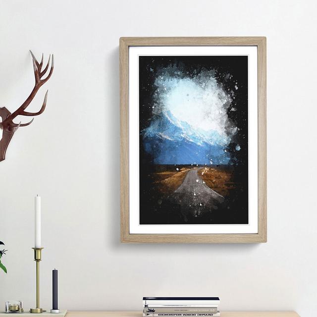 Road to Mount Cook in New Zealand - Picture Frame Graphic Art Print East Urban Home Frame Option: Oak Framed, Size: 33cm H x 24cm W x 2cm D on Productcaster.