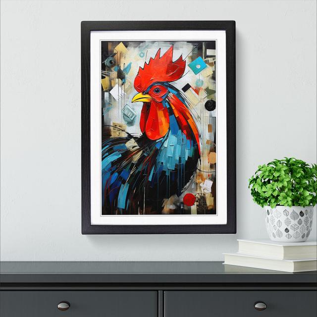 Rooster Dadaism No.3 Big Box Art Frame Colour: Black, Size: 34cm H x 25cm W x 2cm D on Productcaster.