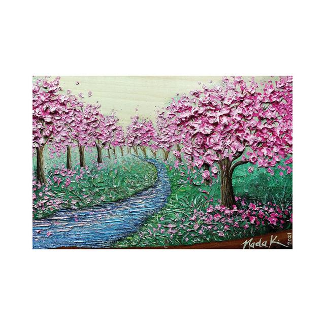 A Bloom In Flow - Hot Pink Magenta by Nada Khatib - Gallery-Wrapped Canvas Giclée on Canvas Latitude Vive Format: Wrapped Canvas, Size: 45.72cm H x 66 on Productcaster.