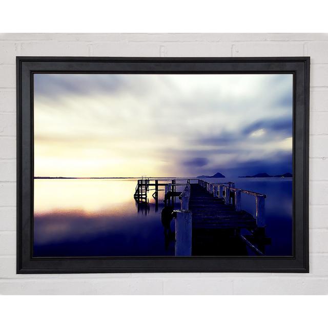 Calm Ocean Pier Framed Print Highland Dunes Size: 42cm H x 59.7cm W x 1.5cm D on Productcaster.