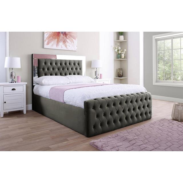 Adrionna Kingsize (5') Upholstered Bed Frame Canora Grey Size: Super King (6'), Colour: Asphalt on Productcaster.