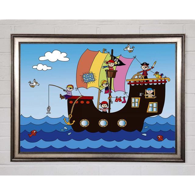 Pirates At Sea - Single Picture Frame Art Prints Longshore Tides Size: 59.7cm H x 84.1cm W x 1.5cm D on Productcaster.