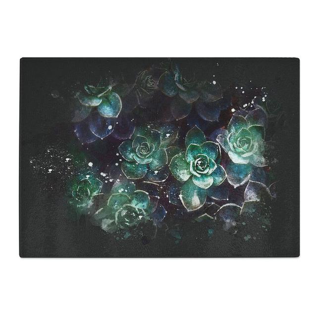 Tempered Glass Green Succulent in Bloom Chopping Board East Urban Home Size: 28.5 cm x 39 cm on Productcaster.