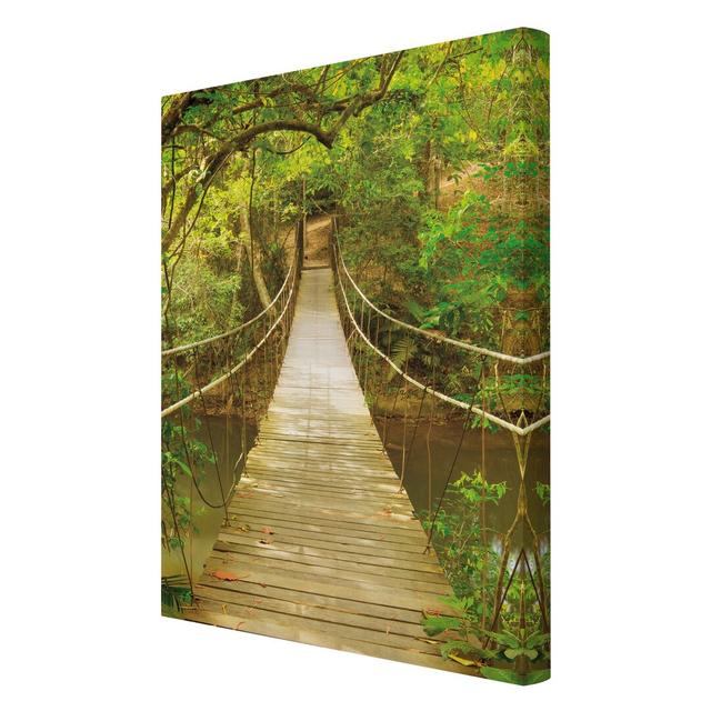 Jungle Bridge - Wrapped Canvas Graphic Art Print East Urban Home Size: 180cm H x 120cm W x 2cm D on Productcaster.