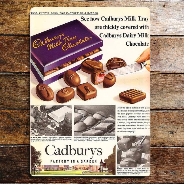 Cadbury's Milk Tray Thickly Covered Metal Sign East Urban Home Size: 40cm H x 28cm W on Productcaster.