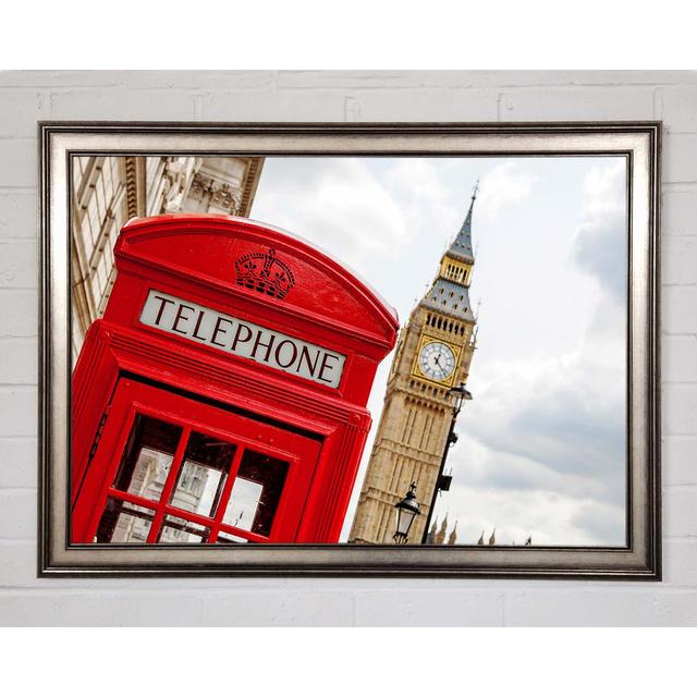 Red Telephone Box Next to Big Ben - Single Picture Frame Art Prints Brayden Studio Size: 21cm H x 29.7cm W on Productcaster.