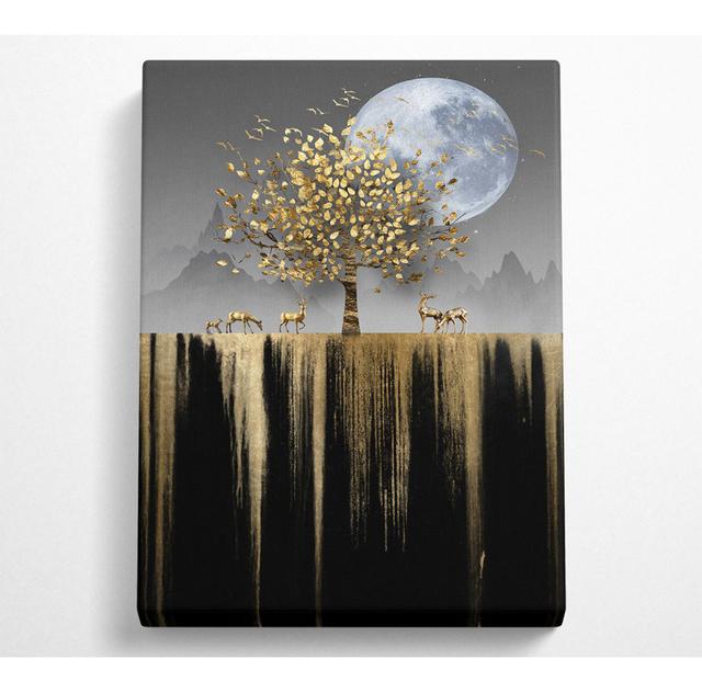 Deer Gathering - No Frame Art Prints on Canvas Latitude Run Size: 50.8cm H x 35.6cm W on Productcaster.