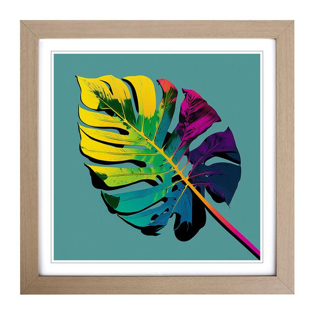 Palm Leaf - Single Picture Frame Print on Wood 17 Stories Format: Oak on Productcaster.