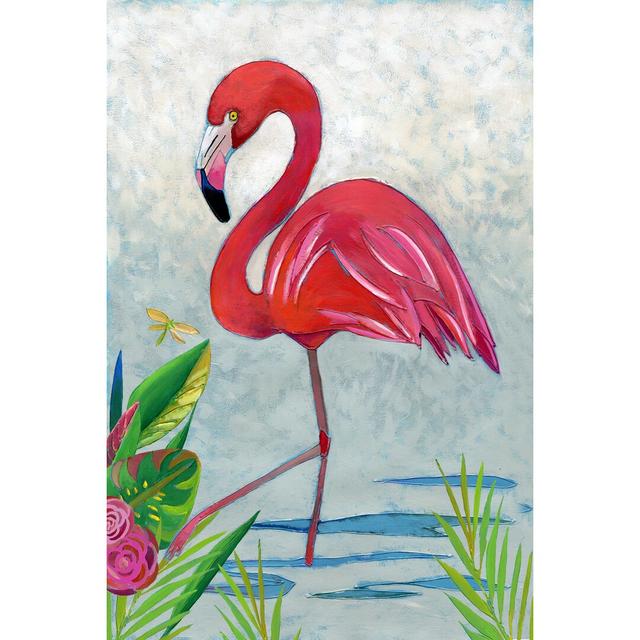 Vivid Flamingo I - Wrapped Canvas Painting Bay Isle Home Size: 76cm H x 51cm W on Productcaster.