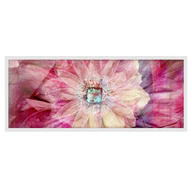 Grunge Flower - Picture Frame Graphic Art Rosalind Wheeler Size: 40cm H x 100cm W x 2cm D, Frame Option: White Framed on Productcaster.