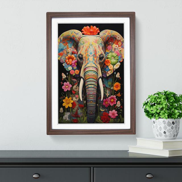 Elephant Contemporary - Single Picture Frame Print on Wood Latitude Vive Format: Walnut Framed, Size: 64cm H x 46cm W on Productcaster.