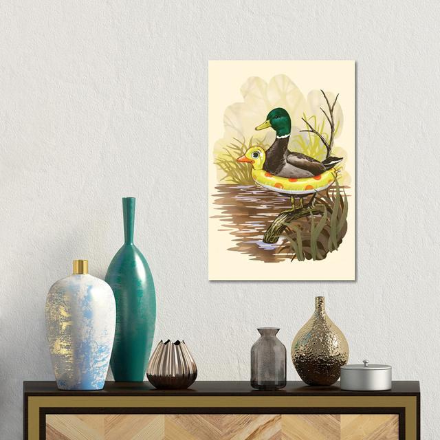 Duck In Training by Steven Rhodes - Gallery-Wrapped Canvas Giclée on Canvas August Grove Format: Canvas, Size: 45.72cm H x 30.48cm W x 1.905cm D on Productcaster.