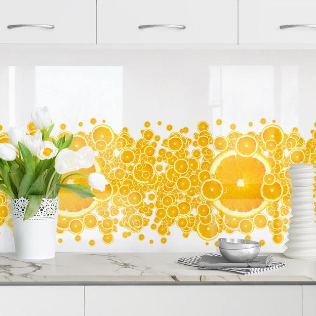 Addix I 70 x 100cm PVC Tile in White/Orange/Yellow Ebern Designs on Productcaster.