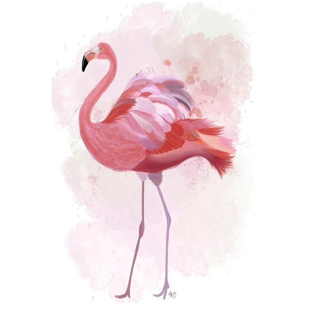 Fluffy Flamingo 1 by Fab Funky - Wrapped Canvas Painting Print Blue Elephant Size: 122cm H x 81cm W on Productcaster.