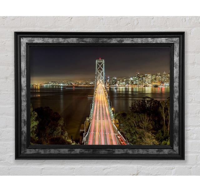 Golden Gate Bridge Speed Of Light Gerahmter Druck Bright Star Größe: 100cm H x 141,4cm B x 8cm T on Productcaster.