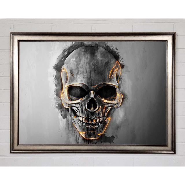 Fire Skull - Single Picture Frame Art Prints Happy Larry Size: 59.7cm H x 84.1cm W x 1.5cm D on Productcaster.