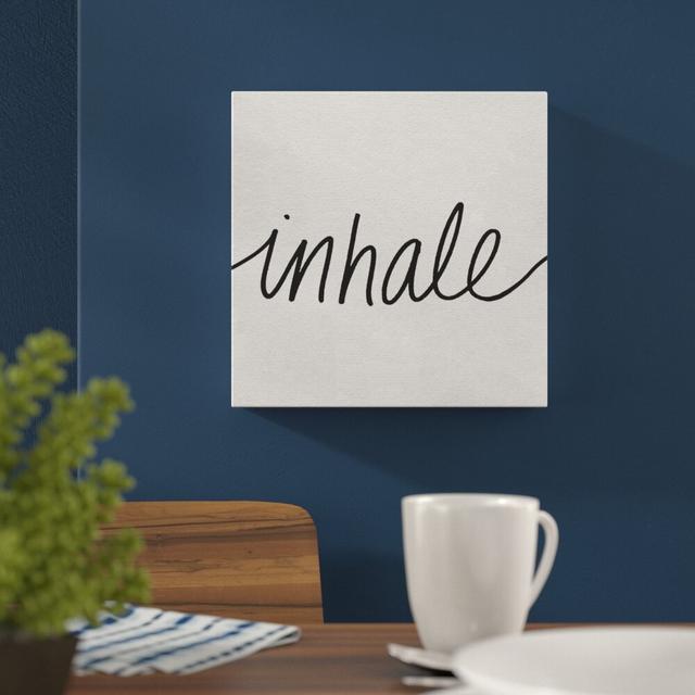 'Inhale Minimalist' Graphic Art Print on Wrapped Canvas Oliver Gal Size: 61cm H x 61cm W on Productcaster.