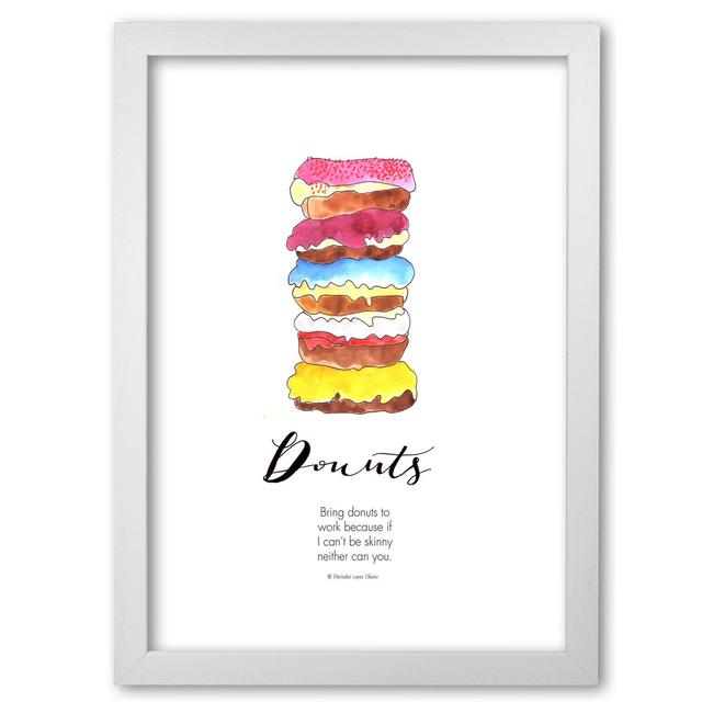 Donuts to Work - Graphic Art Print on Paper East Urban Home Frame Options: White Grain, Size: 29.7 cm H x 21 cm W x 5 cm D on Productcaster.