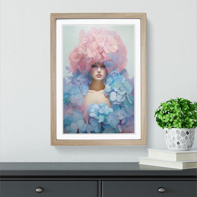 Hydrangea Conceptual No.2 - Single Picture Frame Print on Wood Big Box Art Size: 34cm H x 25cm W x 2cm D, Frame Colour: Oak Framed on Productcaster.