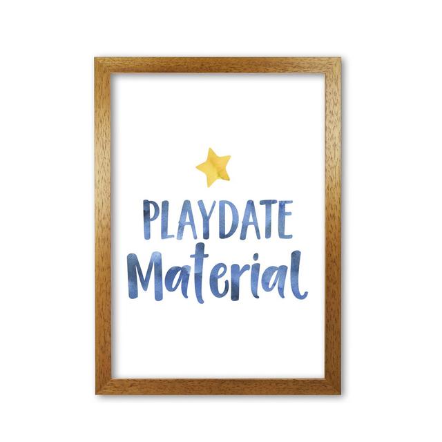 Playdate Material - Painting East Urban Home Format: Honey Oak Frame, Size: 85 cm H x 60 cm W x 5 cm D on Productcaster.