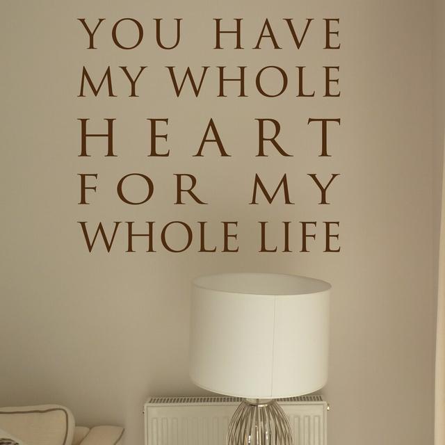 "You Have My Whole Heart" Wall Sticker East Urban Home Colour: Orange on Productcaster.