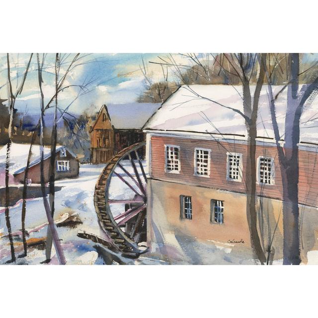 The Old Watermill by Stephen Calcasola - Wrapped Canvas Painting Rosalind Wheeler Size: 30cm H x 46cm W x 3.8cm D on Productcaster.