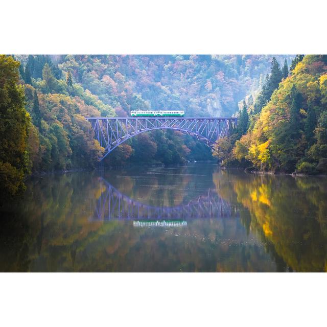 Tadami Railway by Torsakarin - Wrapped Canvas Photograph Alpen Home Size: 61cm H x 91cm W on Productcaster.