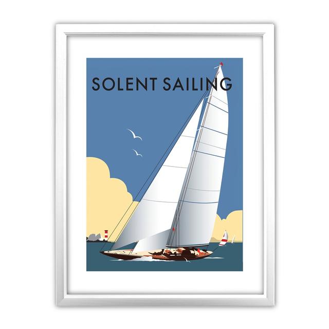 Solent Sailing by Dave Thompson Framed Vintage Advertisement East Urban Home Frame Colour: White on Productcaster.