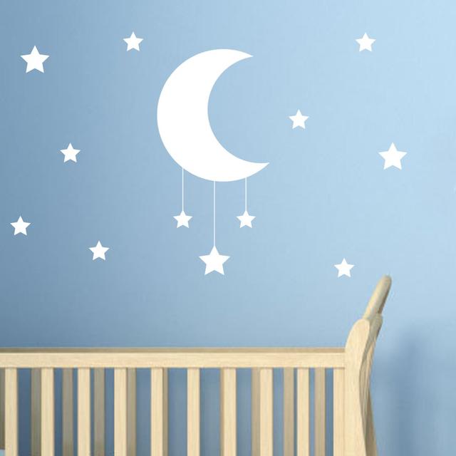 Star & Moon Wall Sticker East Urban Home Colour: Silver on Productcaster.