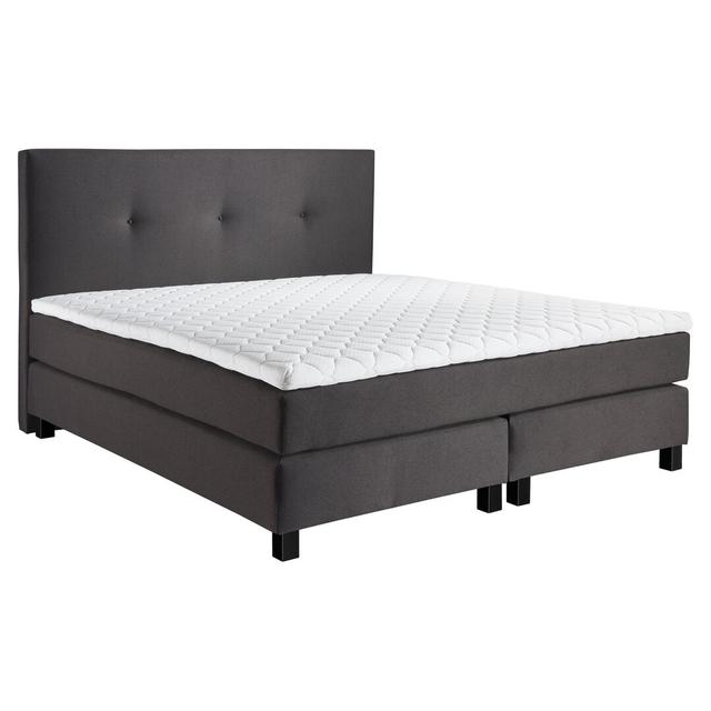 Echtes Boxspringbett Houghton mit Kaltschaum Topper ModernMoments Farbe: Grau, Härtegrad der Matratze: H2 - bis ca. 75 kg, Liegefläche: 90 × 200 cm on Productcaster.