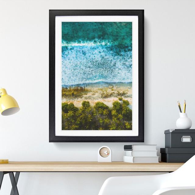 The Beach in the Maldives - Picture Frame Painting East Urban Home Size: 36cm H x 27cm W x 2cm D, Frame Option: Black Framed on Productcaster.