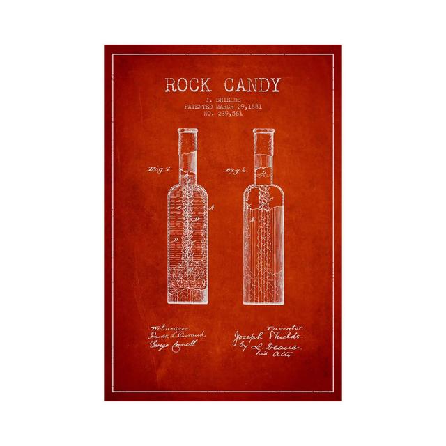 Rock Candy Red Patent Blueprint von Aged Pixel - No Frame Gallery-Wrapped Canvas Giclée on Canvas LoftDesigns Größe: 101,6 cm H x 66,04 cm B on Productcaster.