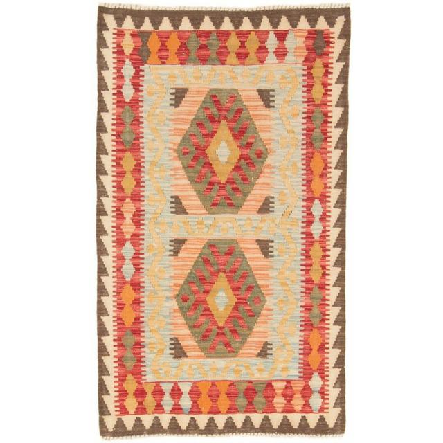 Handwoven Kilim Wool Red/Brown Rug Carpetfine on Productcaster.