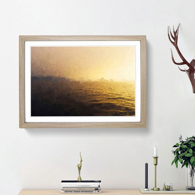 Sun upon the Oceans Surface in Abstract - Picture Frame Graphic Art Print East Urban Home Frame Option: Oak Framed, Size: 27cm H x 36cm W x 2cm D on Productcaster.