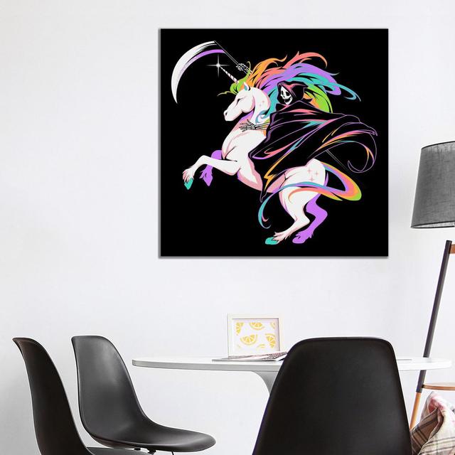 Death Unicorn by Tobias Fonseca - Gallery-Wrapped Canvas Giclée on Canvas Harriet Bee Format: Wrapped Canvas, Size: 93.98cm H x 93.98cm W x 1.905cm D on Productcaster.