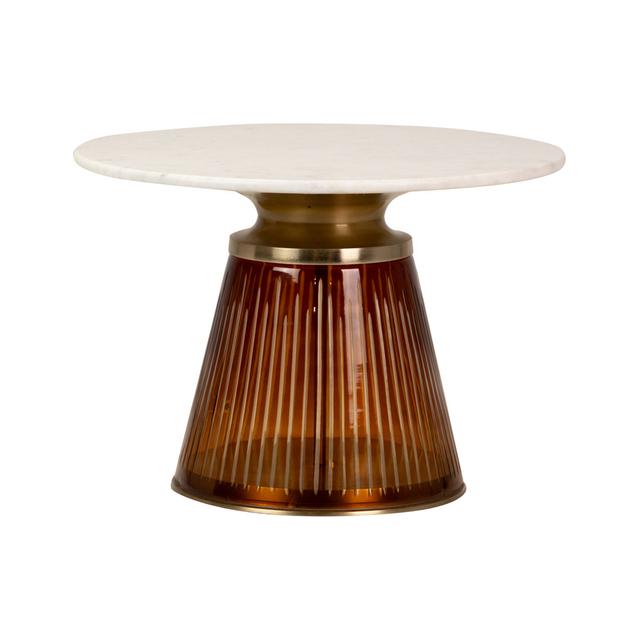 Pedestal Coffee Table Ethan Chloe Table Base Colour: Brown/Gold on Productcaster.